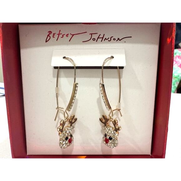 Betsey Johnson Reindeer Earrings - Picture 2 of 4